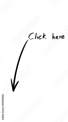 Arrow Hand Drawn Click Here Symbol Diagram, Mind Map Communication Drawing Transparent Background Black