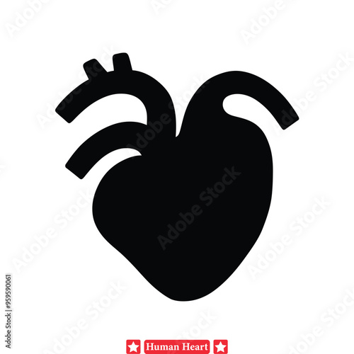 Medical Illustrations Made Easy  Human Heart Vector Silhouette Collection for Clinicians, Researchers, and Educators