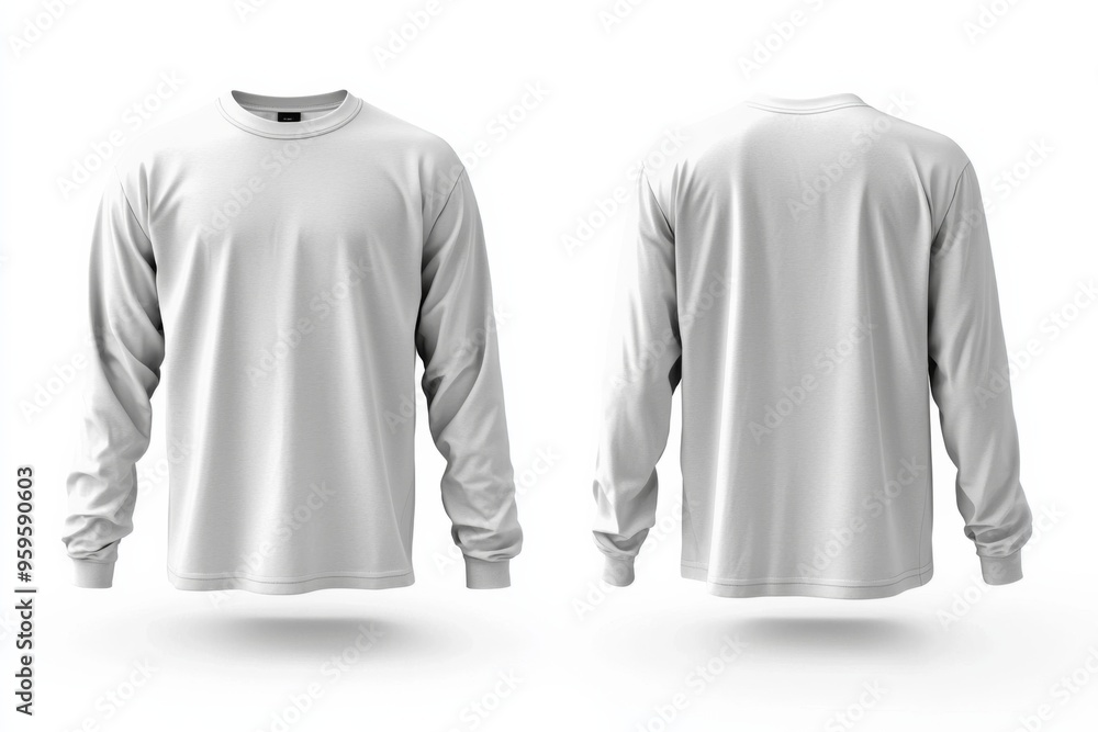 White Long Sleeve Tshirt Mockup Isolated created with Generative AI White Long Sleeve Tshirt Mockup Isolated created with Generative AI