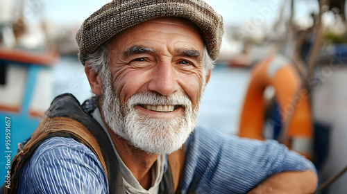 A smiling elderly man with ...