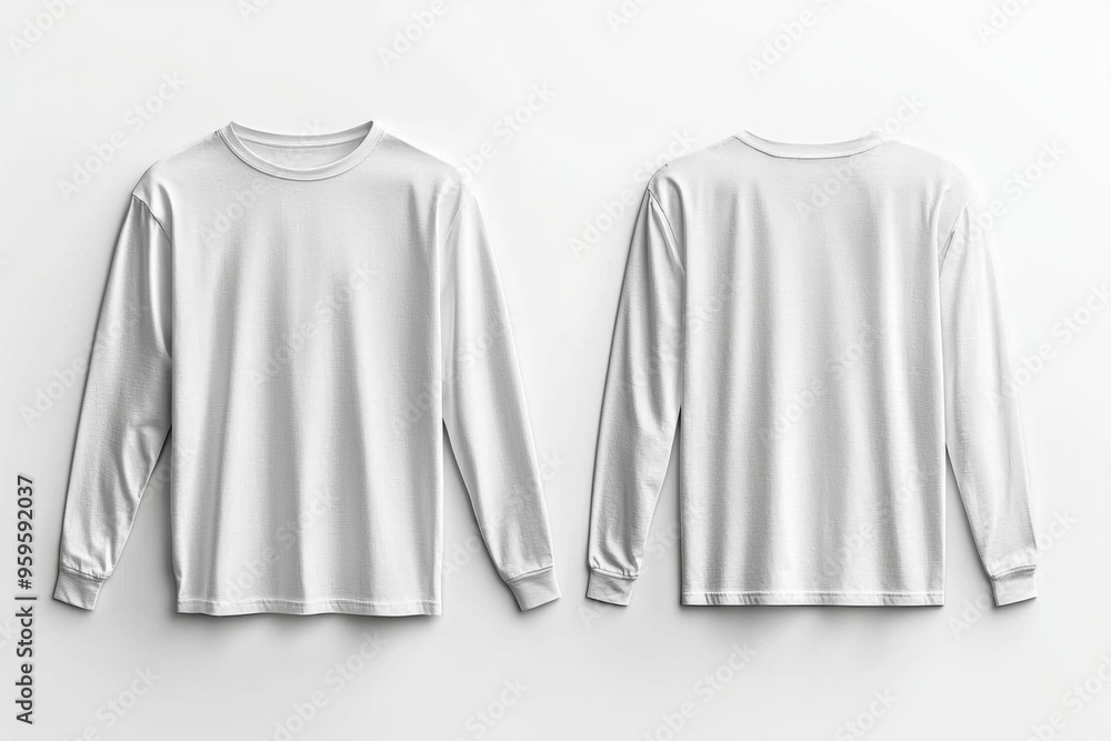 White Long Sleeve Tshirt Mockup Isolated created with Generative AI White Long Sleeve Tshirt Mockup Isolated created with Generative AI