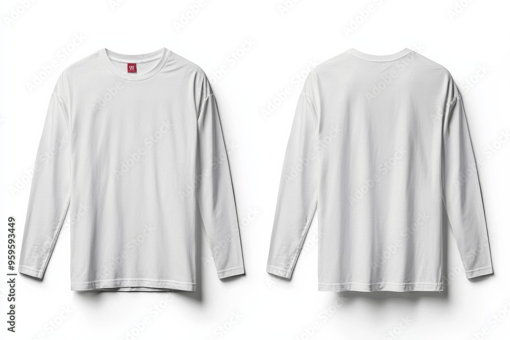 White Long Sleeve Tshirt Mockup Isolated created with Generative AI White Long Sleeve Tshirt Mockup Isolated created with Generative AI