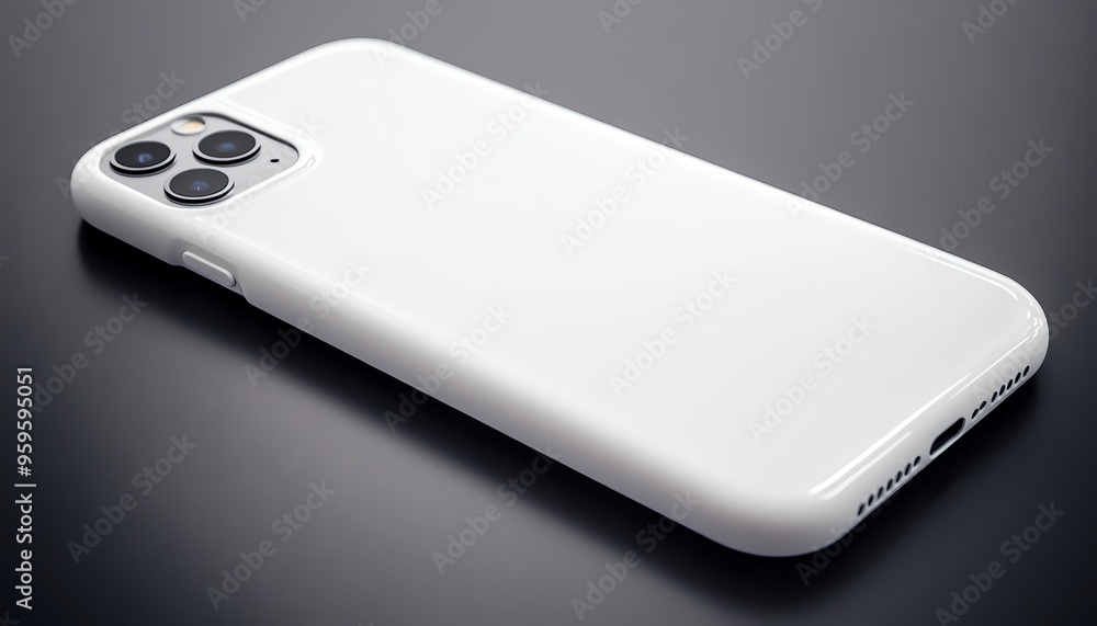White Smartphone with Triple Lens Camera System White Smartphone with Triple Lens Camera System