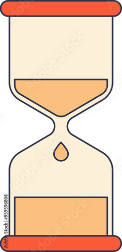 An hourglass with sand flowing, symbolizing time passing or urgency.