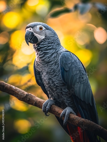 Tropical Bird Photography: Parrot in Flight with Vibrant Feathers Showcased in a Stunning Closeup