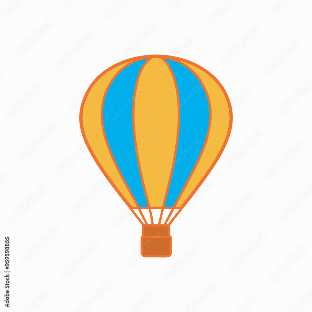 Fototapeta premium Air balloon logo, hot air balloon icon, Hot air balloon Vector Flat Icon Design, Vector illustration.