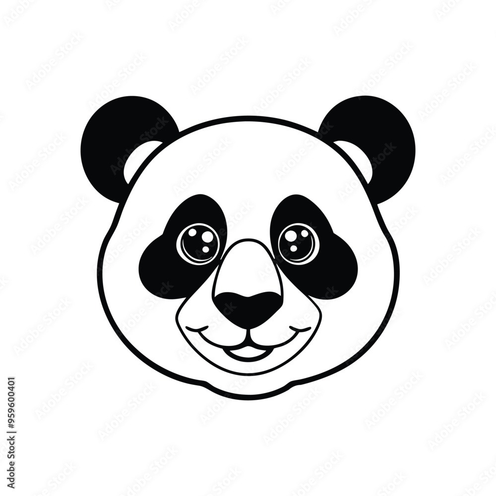 Funny Panda line icon. Vector Illustration on a Clean White Background Funny Panda line icon. Vector Illustration on a Clean White Background
