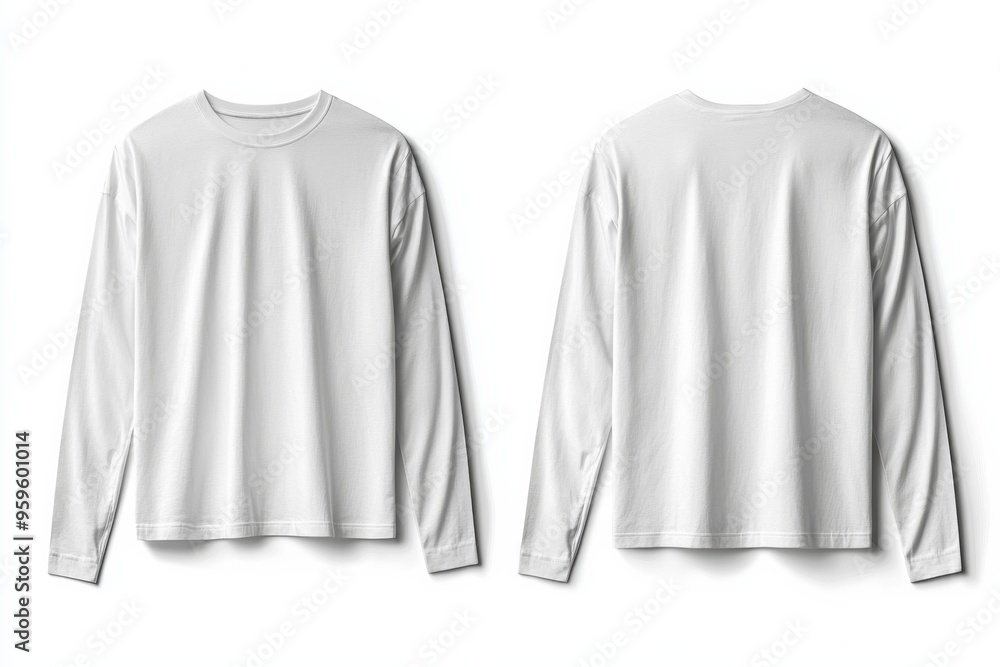 White Long Sleeve Tshirt Mockup Isolated created with Generative AI White Long Sleeve Tshirt Mockup Isolated created with Generative AI
