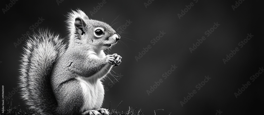 A Curious Squirrel in Black and White A Curious Squirrel in Black and White