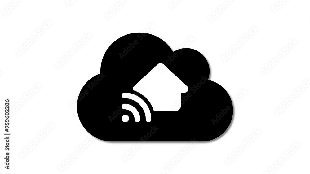 Home icon featuring a wifi sign indicates a connected residence. Home and internet connectivity. Home icon featuring a wifi sign indicates a connected residence. Home and internet connectivity.