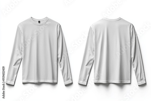 White Long Sleeve Tshirt Mockup Isolated created with Generative AI