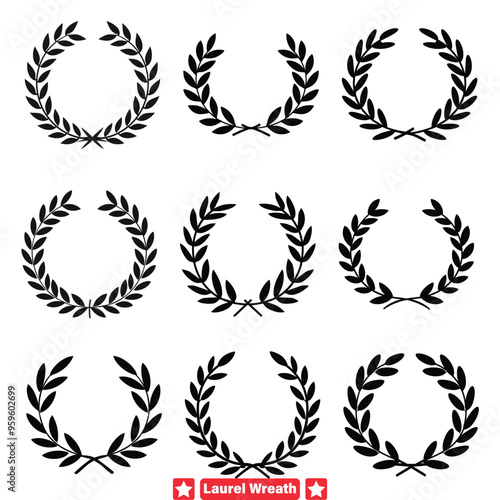 Stylish Laurel Wreath Vector Series Modern Twists on Timeless Symbols