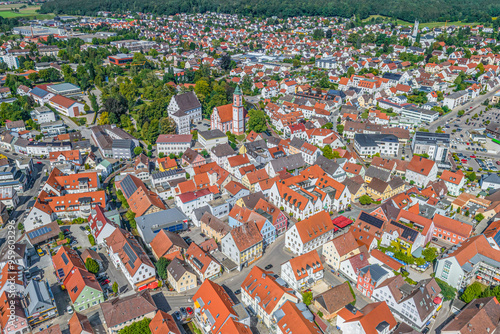 Krumbach im Kammeltal in Bayerisch-Schwaben, Ausblick auf die Altstadt rund um den Marktplatz photo