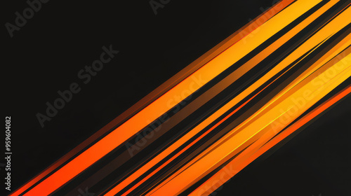 Abstract black and orange background with sleek diagonal stripes.