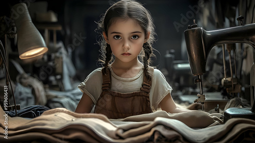 A young girl stands in a se...