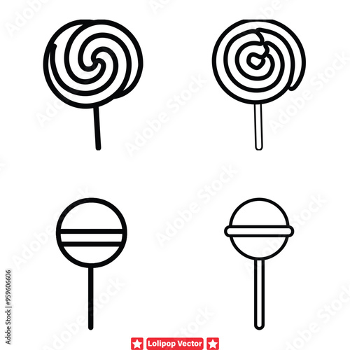 Pop Art Paradise  Playful Lollipop Vector Silhouettes for Creative Adventures