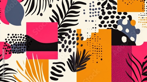 Colorful abstract design featuring vibrant shapes and organic forms, perfect for modern art and creative projects.