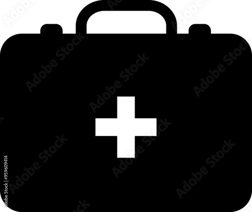 medical first aid kit bag icon, life medicine emergency box health care vector template design element, medicine box hospital icon symbol, on transparent background, for mobile first add treatment.