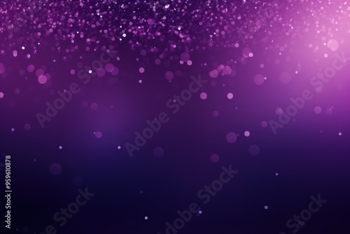 Violet banner dark bokeh particles glitter awards dust gradient abstract background. Futuristic glittering in space on violet background blank empty 