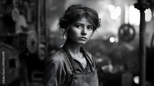 A young woman in a workshop...