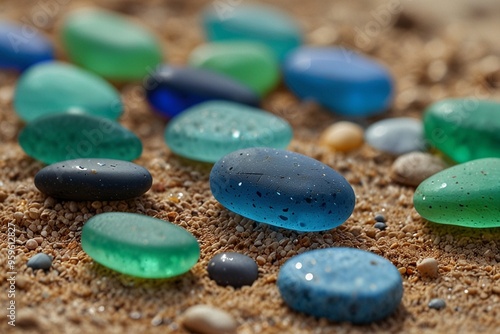 Gems of the Tide: A Radiant Beachscape