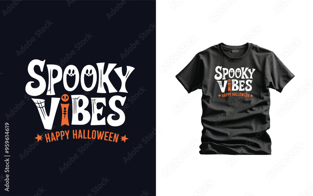 Fototapeta premium Halloween Vector T-shirt Design Typography illustration