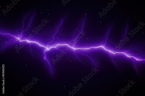 Violet lightning, isolated on a black background vector illustration glowing violet electric flash thunder lighting blank empty pattern with copy space  photo