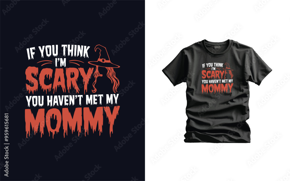 Fototapeta premium Halloween Vector T-shirt Design Typography illustration