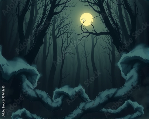 halloween night scene