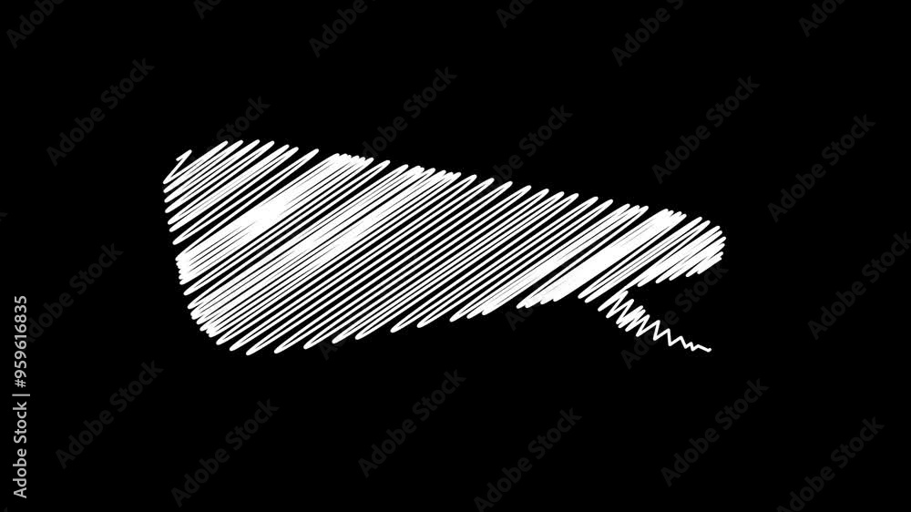 Speech Bubble animation featuring abstract shapes with curves in a scribble style Speech Bubble animation featuring abstract shapes with curves in a scribble style