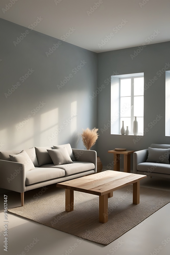 Minimalist interior design of modern living room. photo frame mockup Minimalist interior design of modern living room. photo frame mockup