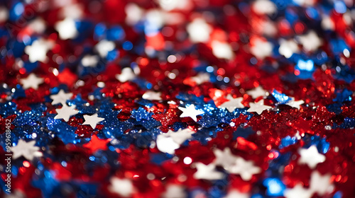 Colorful glitter in red, wh...