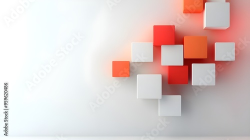 Abstract colorful shape, 3d render