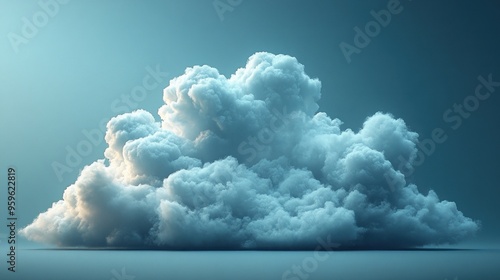 A Single Large Cloud Floating Over a Blue Sky photo