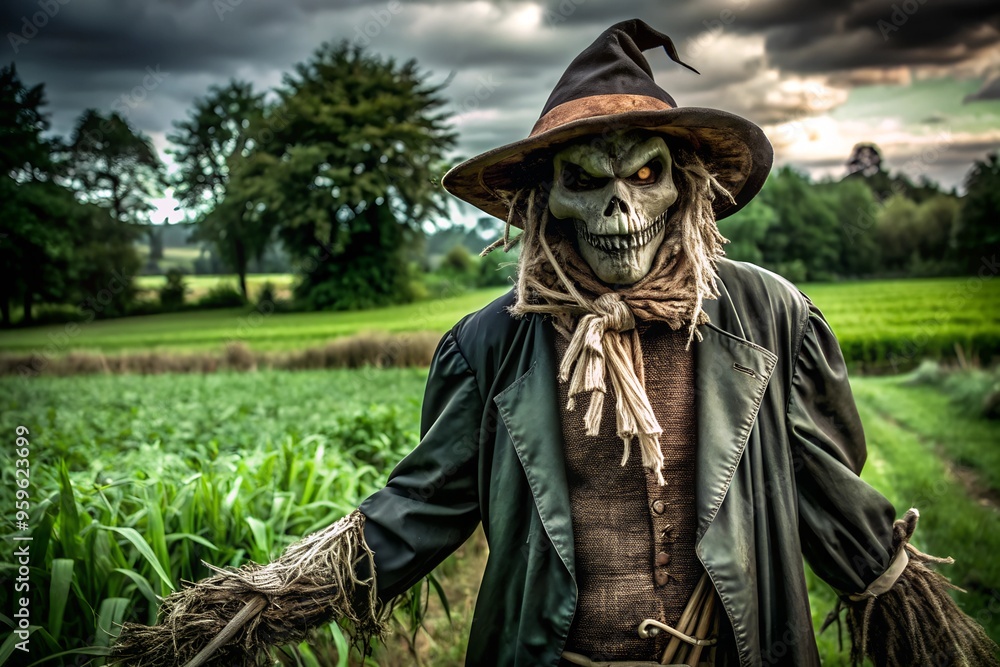 Spooky Scarecrow in a Field Spooky Scarecrow in a Field