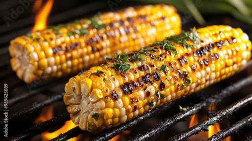 Grilled corn on the cob wit...