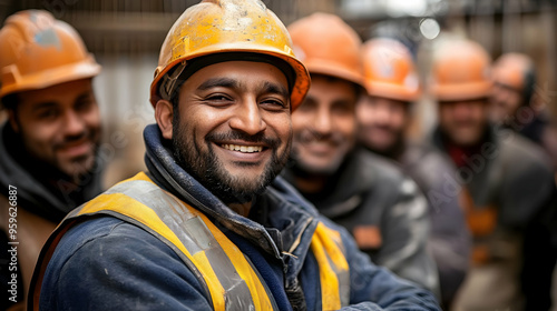 Group of smiling constructi...