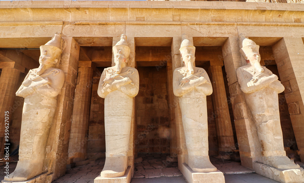 Massive statues of The Great Female Pharoah Hatshepsut with the crook ...