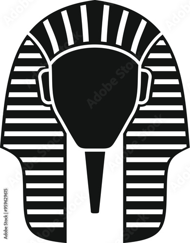 This vector illustration of a pharaoh funerary mask is perfect for projects about archeology and ancient civilizations