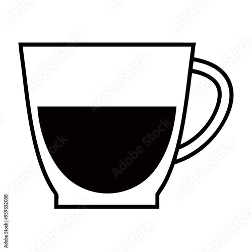 Free Download Minimalist coffee mug with dark liquid, black and white beverage icon

 - GFXLoad