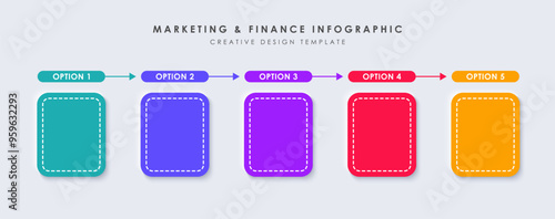 Infographic design template. 5 options or steps. Trendy minimal vector design