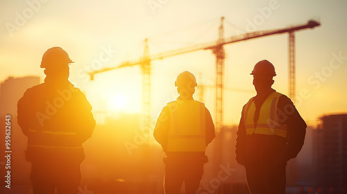 Silhouette of construction ...