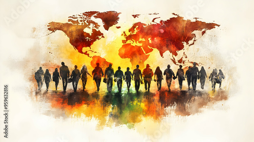 Silhouette of diverse indiv...