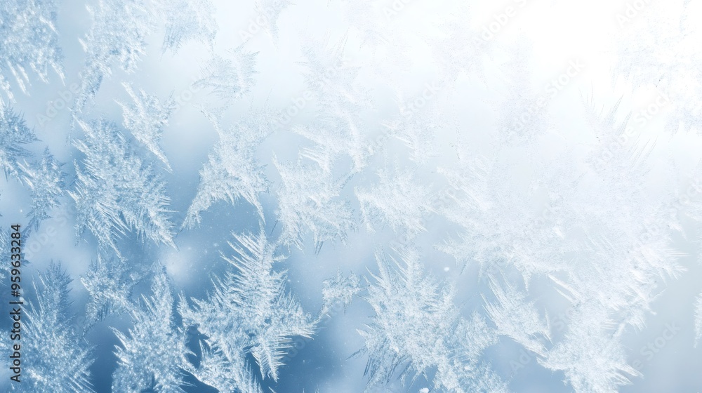 Abstract background of delicate, intricate ice crystals on a frosted window pane. Abstract background of delicate, intricate ice crystals on a frosted window pane.