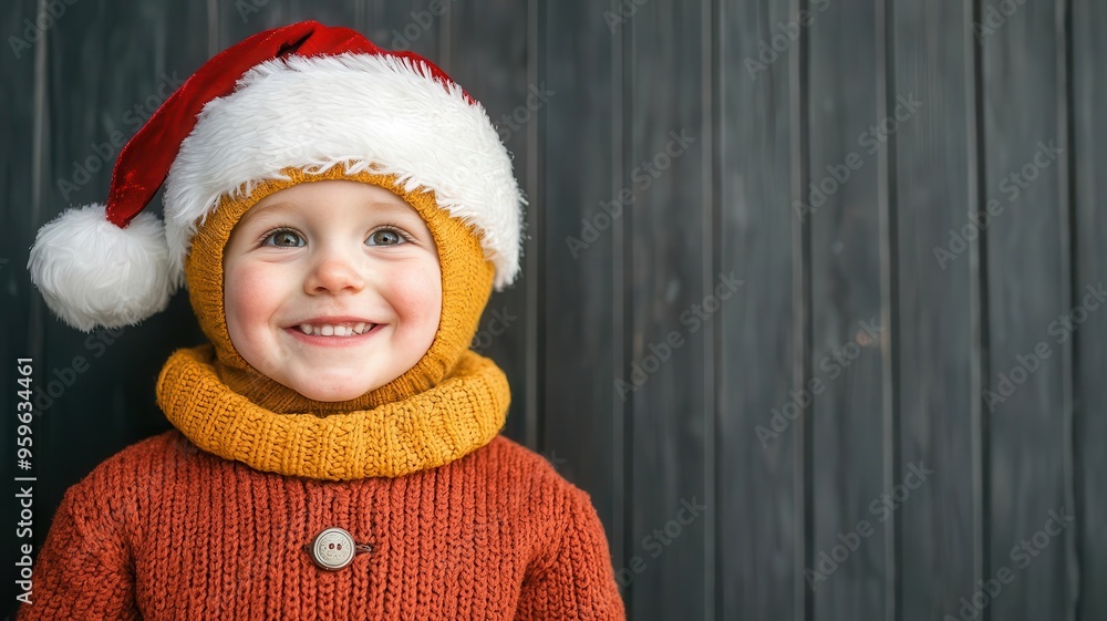 A child s delight at seeing Santa Claus at a Christmas party, pure holiday magic A child s delight at seeing Santa Claus at a Christmas party, pure holiday magic