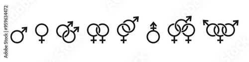 Gender symbol, icons set. gender collection. Vector illustration