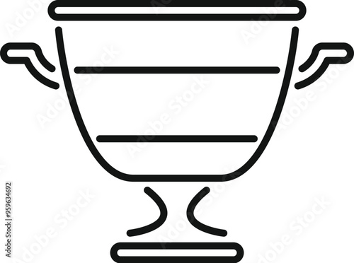This simple, elegant line drawing evokes the art and craftsmanship of ancient greece