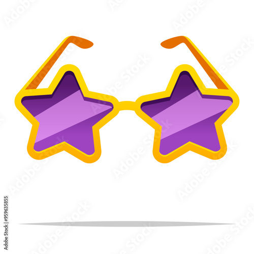 Star sunglasses vector isolated illustration