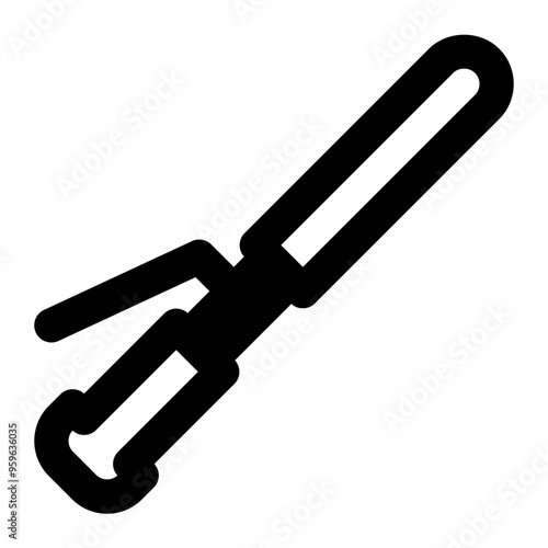 curling iron, curly, hair, curling tongs, electronic, device outline icon