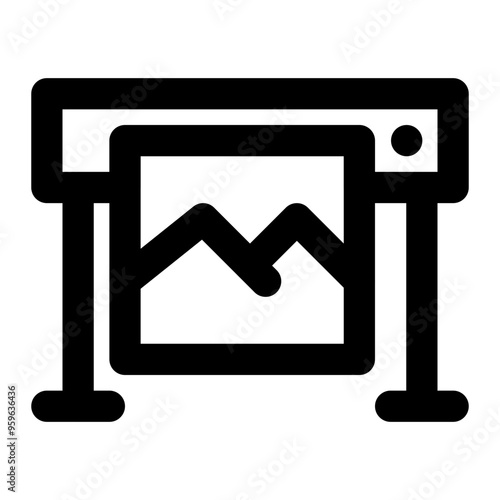 plotter, printer, digital printing, electronic outline icon